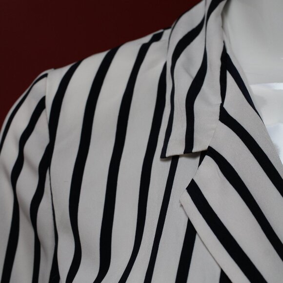 Sparkle & Fade Black and White Striped Blazer - Picture 6 of 13